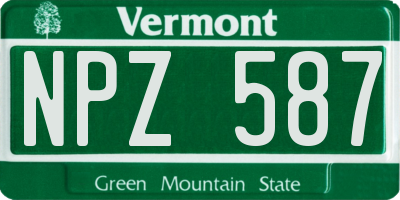 VT license plate NPZ587