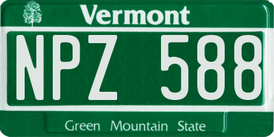 VT license plate NPZ588