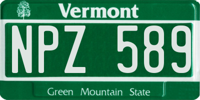 VT license plate NPZ589