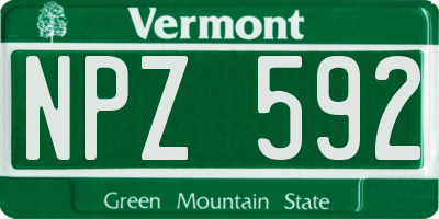 VT license plate NPZ592