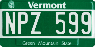 VT license plate NPZ599