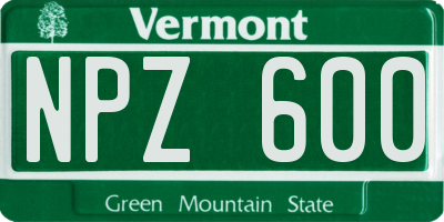 VT license plate NPZ600