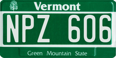 VT license plate NPZ606