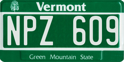 VT license plate NPZ609