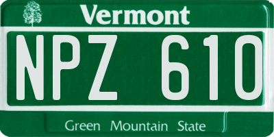 VT license plate NPZ610