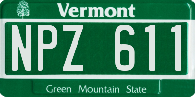 VT license plate NPZ611