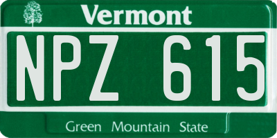 VT license plate NPZ615