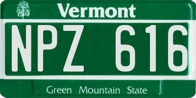 VT license plate NPZ616