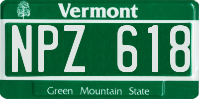 VT license plate NPZ618