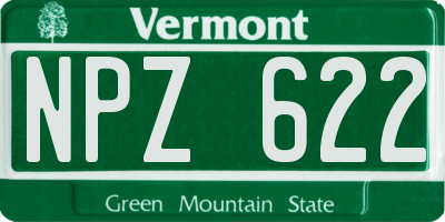VT license plate NPZ622