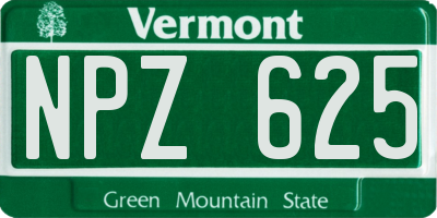 VT license plate NPZ625