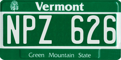 VT license plate NPZ626