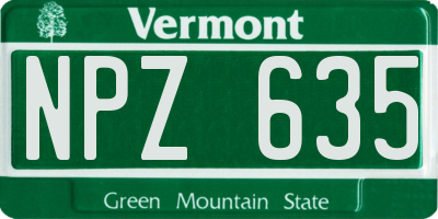VT license plate NPZ635