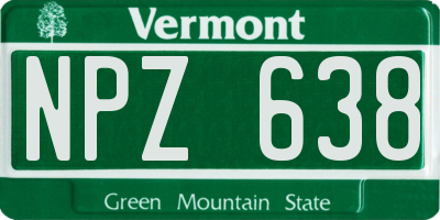 VT license plate NPZ638