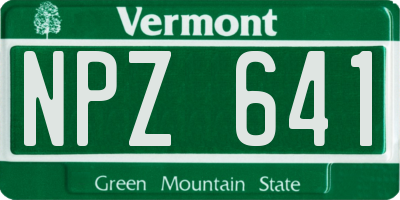 VT license plate NPZ641