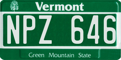 VT license plate NPZ646