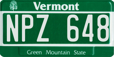 VT license plate NPZ648