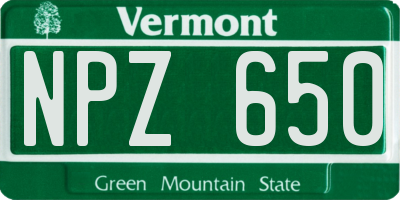 VT license plate NPZ650