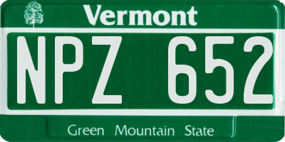 VT license plate NPZ652