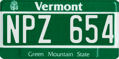 VT license plate NPZ654