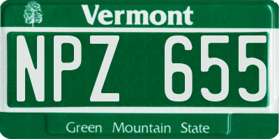 VT license plate NPZ655