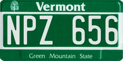 VT license plate NPZ656