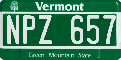 VT license plate NPZ657