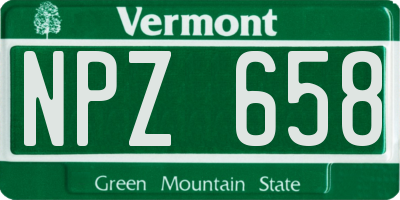 VT license plate NPZ658