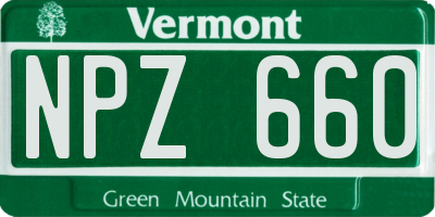 VT license plate NPZ660