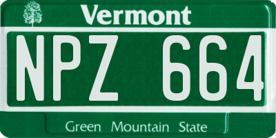 VT license plate NPZ664