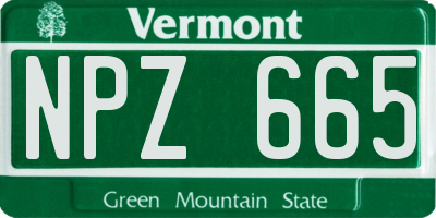 VT license plate NPZ665