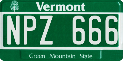 VT license plate NPZ666