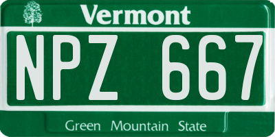 VT license plate NPZ667