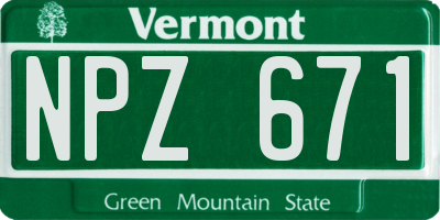 VT license plate NPZ671