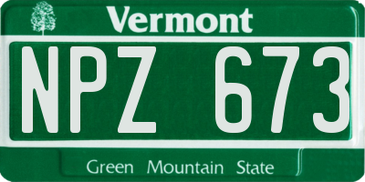 VT license plate NPZ673
