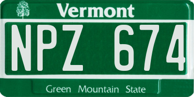 VT license plate NPZ674
