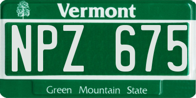 VT license plate NPZ675