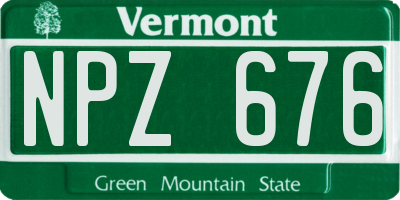 VT license plate NPZ676