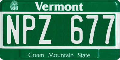 VT license plate NPZ677