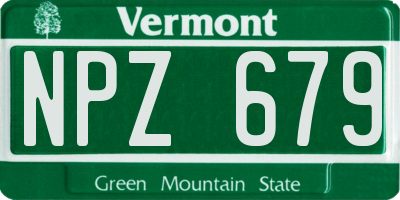 VT license plate NPZ679
