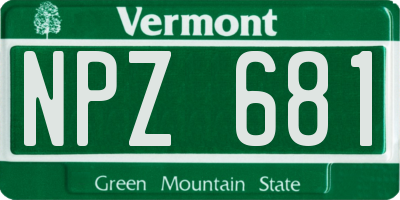 VT license plate NPZ681