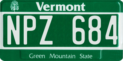 VT license plate NPZ684