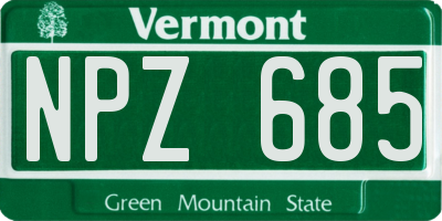VT license plate NPZ685
