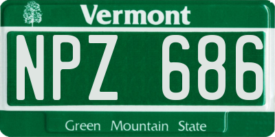 VT license plate NPZ686