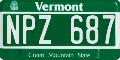 VT license plate NPZ687