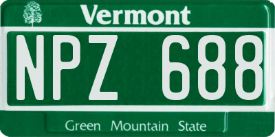 VT license plate NPZ688