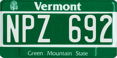 VT license plate NPZ692