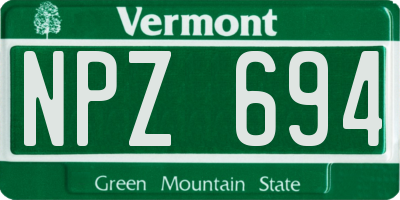 VT license plate NPZ694