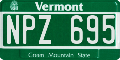 VT license plate NPZ695