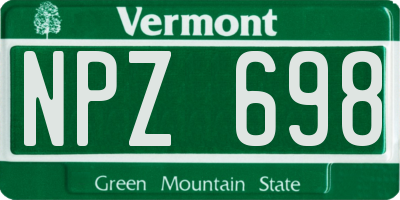 VT license plate NPZ698